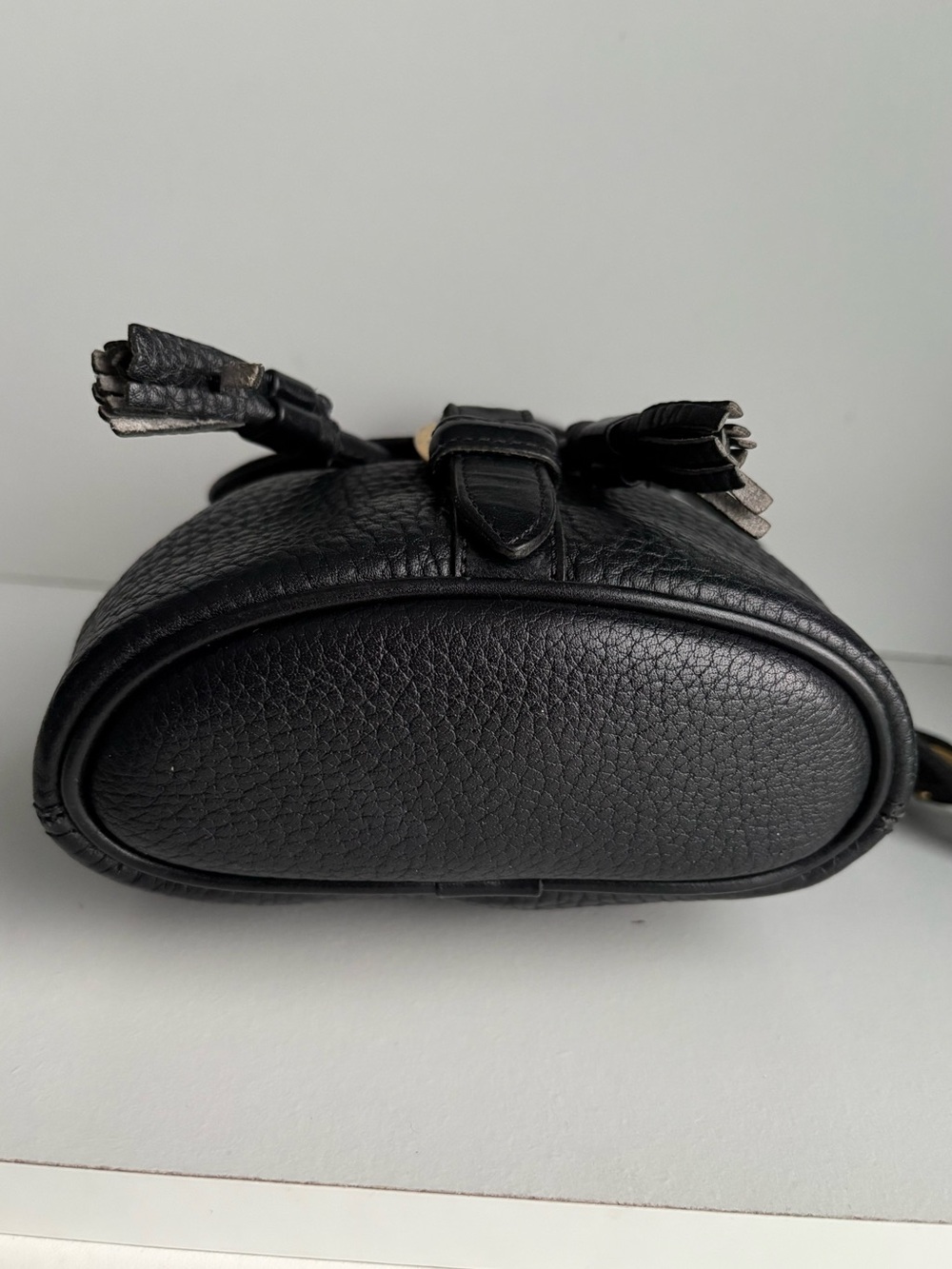 Dooney & Bourke awl Black Leather Mini Drawstring Buckle Bag - Picture 11 of 16
